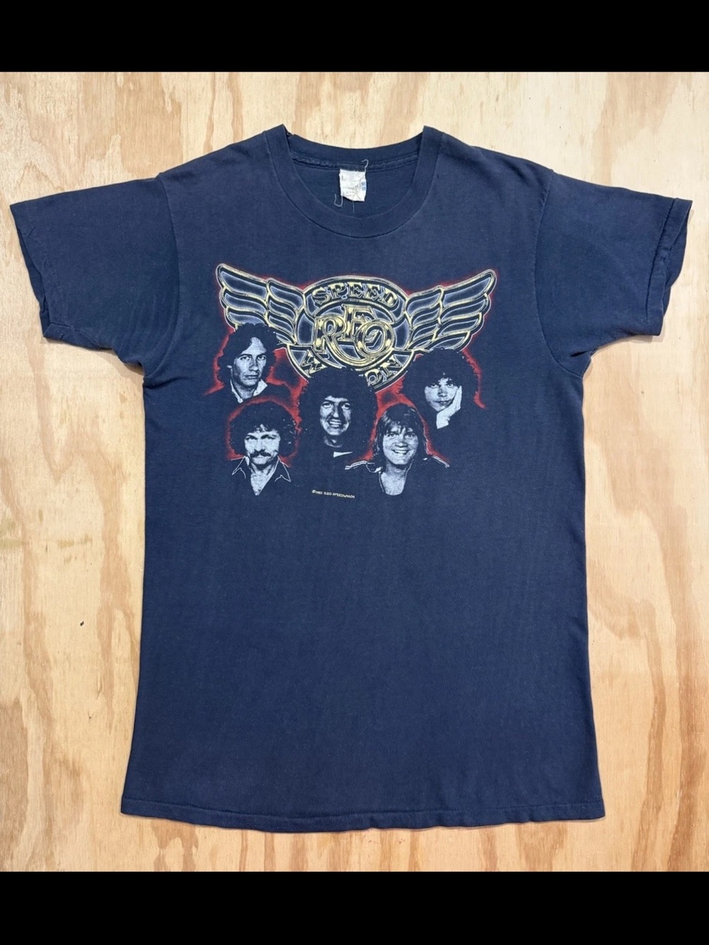 Vtg 1982 REO Speedwagon T-Shirt Rock Band Concert Tour Tee Black 80s